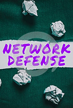 Inspiration showing sign Network Defense. Business showcase easures to protect and defend information from disruption