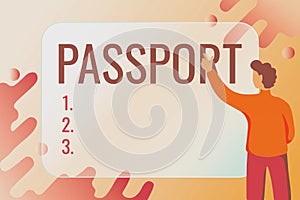 Inspiration showing sign Passport. Internet Concept official document issued by a government certifying the identity