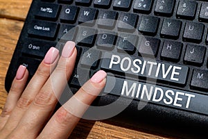 Inspiration showing sign Positive Mindset. Internet Concept mental and emotional attitude that focuses on bright side