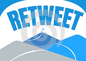 Inspiration showing sign Retweet. Business showcase in twitter repost or forward a message posted by another user