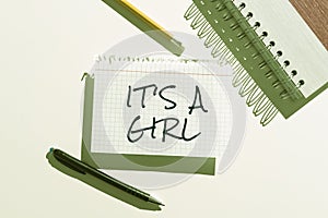 Inspiration showing sign It S Is A Girl. Word for Expecting a baby cute pastel colors a lot of pink Doctor Pointing Pen