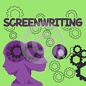 Inspiration showing sign Screenwriting. Business idea the art and craft of writing scripts for media communication