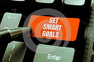 Inspiration showing sign Set Smart Goals. Internet Concept Establish achievable objectives Make good business plans