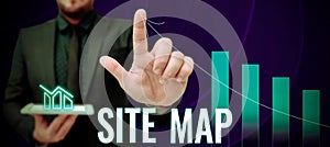 Inspiration showing sign Site Map. Business idea designed to help both users and search engines navigate the site