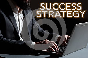 Inspiration showing sign Success Strategy. Business concept provides guidance the bosses needs to run the company
