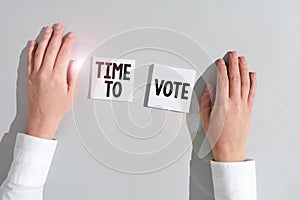 Inspiration showing sign Time To Vote. Business idea Election ahead choose between some candidates to govern
