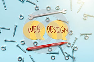 Inspiration showing sign Web Design. Business overview Website development Designing and process of creating websites