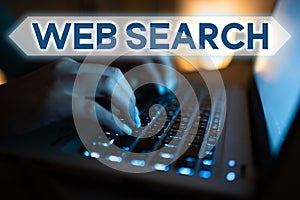 Inspiration showing sign Web Search. Internet Concept software system designed to search for information on the web