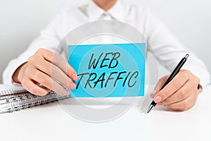 Inspiration showing sign Web Traffic. Conceptual photo amount of web users and attempted visit measured of a website
