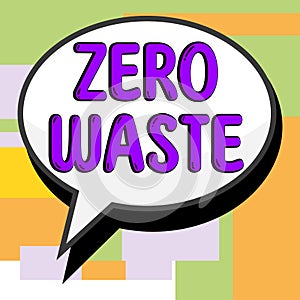 Inspiration showing sign Zero Waste. Internet Concept industrial responsibility includes composting, recycling and reuse