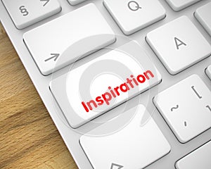 Inspiration - Text on White Keyboard Key. 3D.