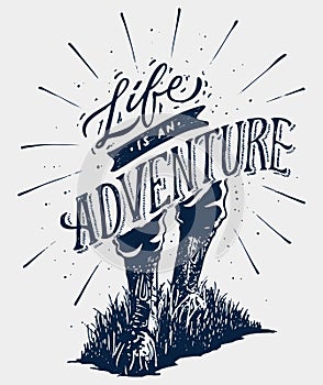 Inspirational Adventure Quote Lettering Vector