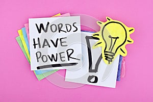 Inspirational business note words have power