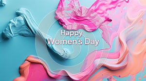Inspirational calligraphic quote overlay on a colorful background for the Women's Day social media campaign. Vivid abstract