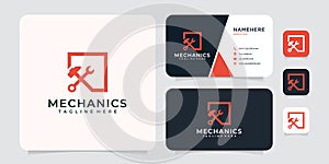 Inspirational mechanics repair gear corporate logo vector
