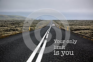 Inspirational motivation quote endless road