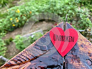 Inspirational and Motivational Concept - unbroken text background. Stock photo. photo