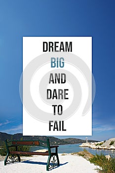 Inspirational poster Dream big and dare to fail