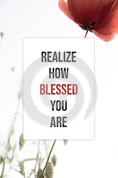 Inspirational poster Realize how blessed you are