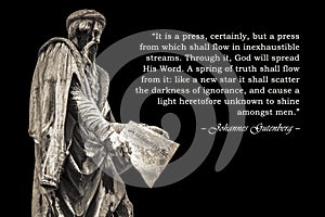 Inspirational quote of Johannes Gutenberg