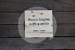 Inspirational quote from Mother Teresa