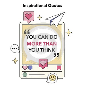 Inspirational Quotes concept. Flat vector illustration.