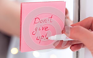 inspirational quotes on pink sticker,handwriting text