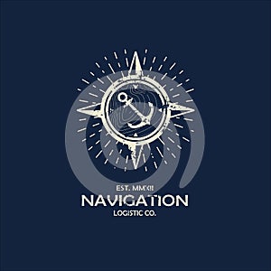 Inspirational themplate of Nautical Style Logo, Emblem Designs. Vintage sea label