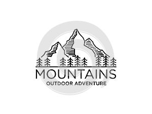 Inspirational vector illustration, mountains logo design