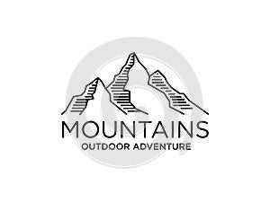 Inspirational vector illustration, mountains logo design