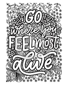 Inspirational words coloring book pages.motivational quotes coloring pages design