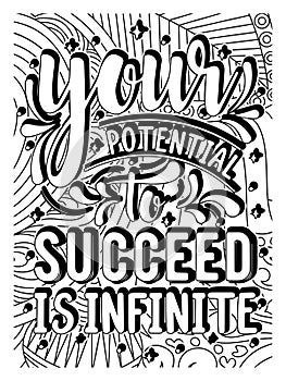 Inspirational words coloring book pages.motivational quotes coloring pages design