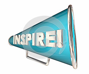 Inspire Bullhorn Megaphone Motivational Word