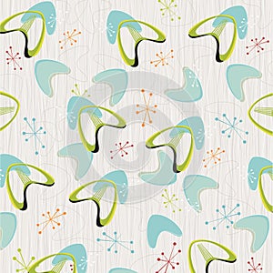 Retro bark cloth boomerangs background pattern photo