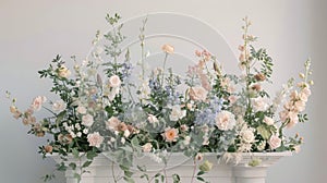 Inspired by the elegant simplicity of traditional botanical gardens this podium features a simple yet stunning display