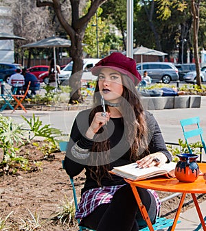 Inspired young hipster girl in la Condesa, Mexico City