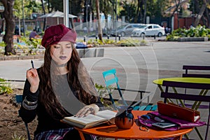 Inspired young hipster girl in la Condesa, Mexico City