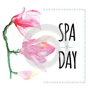 Inspiring card with quote SPA DAY.