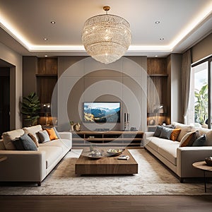 Inspiring Contemporary Living Room Interior Design. Dream Living Room. Stylish and cozy contemporary style.