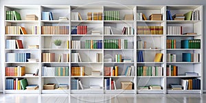 Inspiring Minimalist Study Space A Clean and Organized LibraryInspired Learning Environment Featuring Educational Books