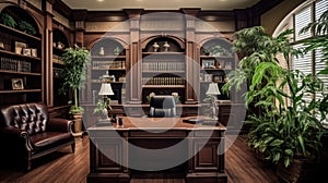 Inspiring office interior design Classic style Generative AI AIG 31.