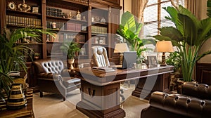 Inspiring office interior design Classic style Generative AI AIG 31.
