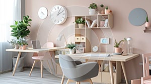 Inspiring office interior design Scandinavian style Generative AI AIG 31.