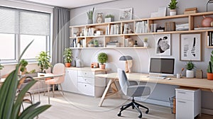 Inspiring office interior design Scandinavian style Generative AI AIG 31.