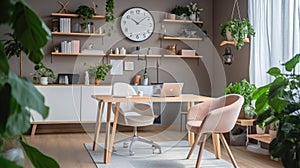 Inspiring office interior design Scandinavian style Generative AI AIG 31.