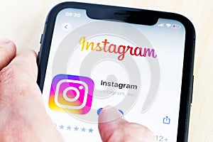 Instagram app on Iphone screen.