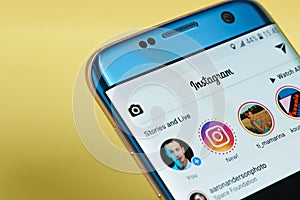 Instagram application menu