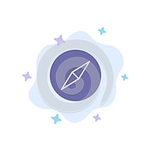 Instagram, Compass, Navigation Blue Icon on Abstract Cloud Background