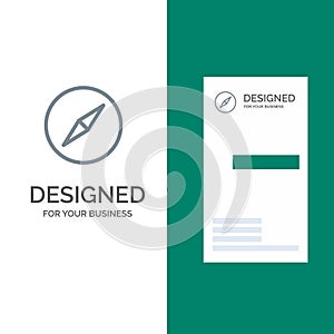 Instagram, Compass, Navigation Grey Logo Design and Business Card Template