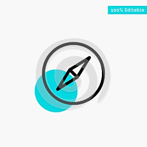 Instagram, Compass, Navigation turquoise highlight circle point Vector icon